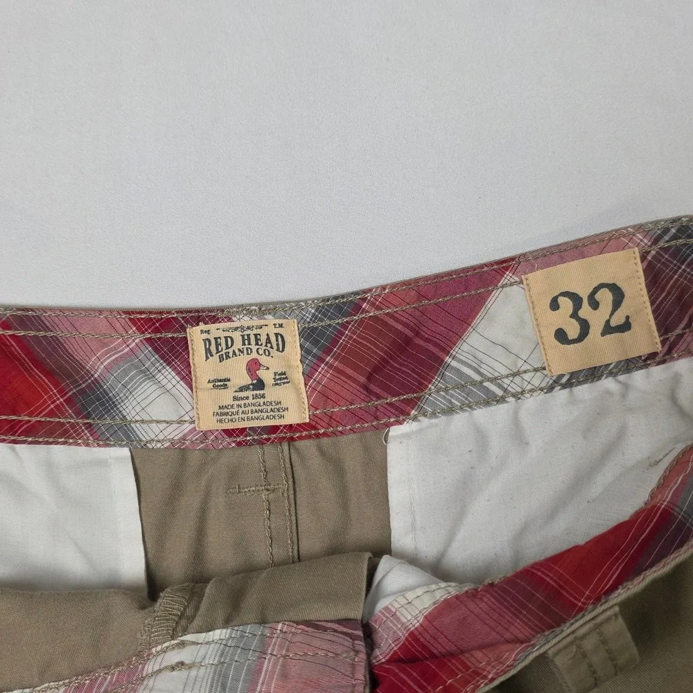 Red Head Brand Co Cargo Shorts Mens 32 Tan Khaki Organic Cotton Utility Outdoor - Picture 3 of 5